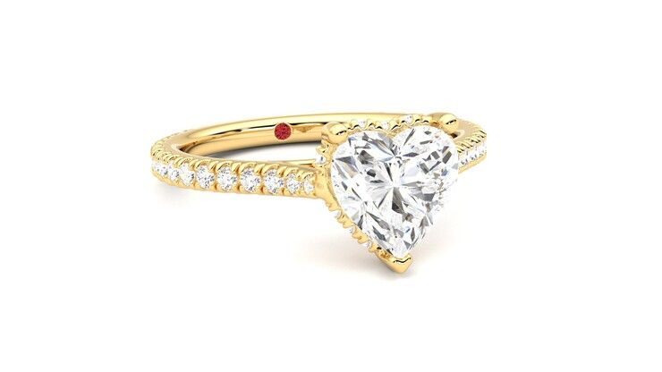 Taylor & Hart Hope Heart Engagement Ring 360 degree image 4