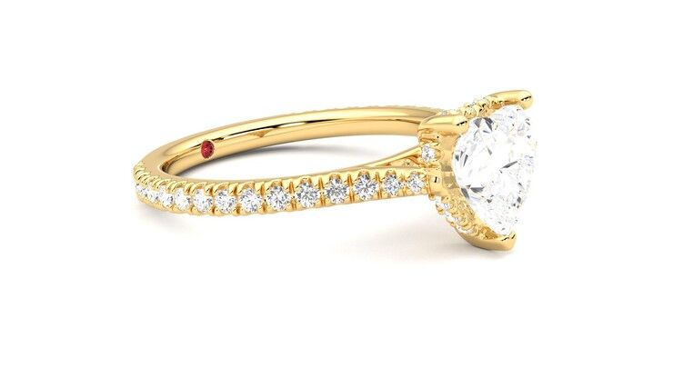 Taylor & Hart Hope Heart Engagement Ring 360 degree image 7