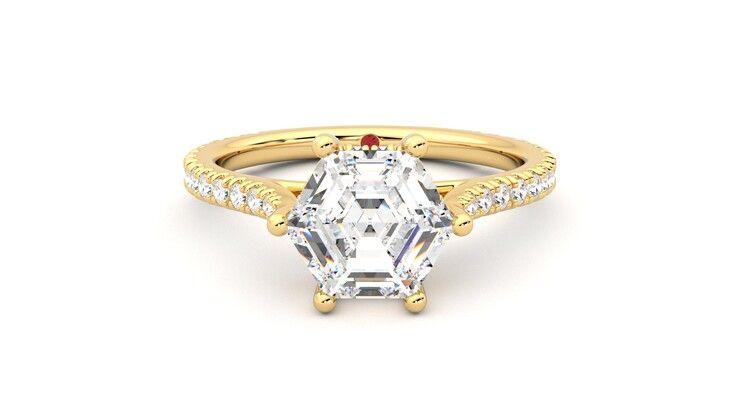 Taylor & Hart Hope Hexagonal Engagement Ring 360 degree image 0