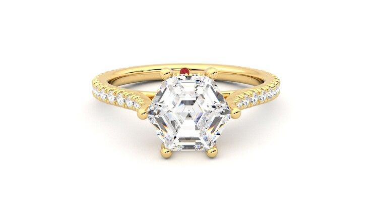 Taylor & Hart Hope Hexagonal Engagement Ring 360 degree image 1