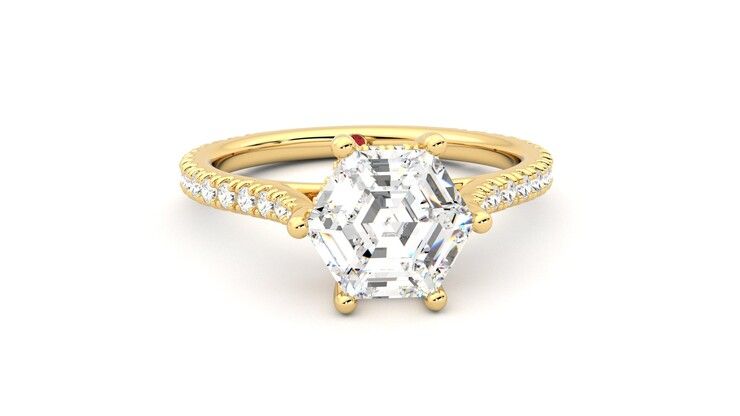 Taylor & Hart Hope Hexagonal Engagement Ring 360 degree image 2