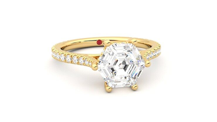 Taylor & Hart Hope Hexagonal Engagement Ring 360 degree image 3