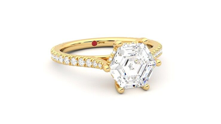 Taylor & Hart Hope Hexagonal Engagement Ring 360 degree image 4