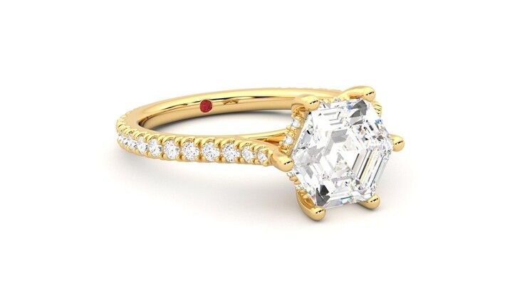 Taylor & Hart Hope Hexagonal Engagement Ring 360 degree image 5