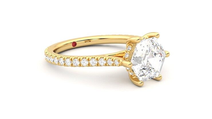 Taylor & Hart Hope Hexagonal Engagement Ring 360 degree image 6