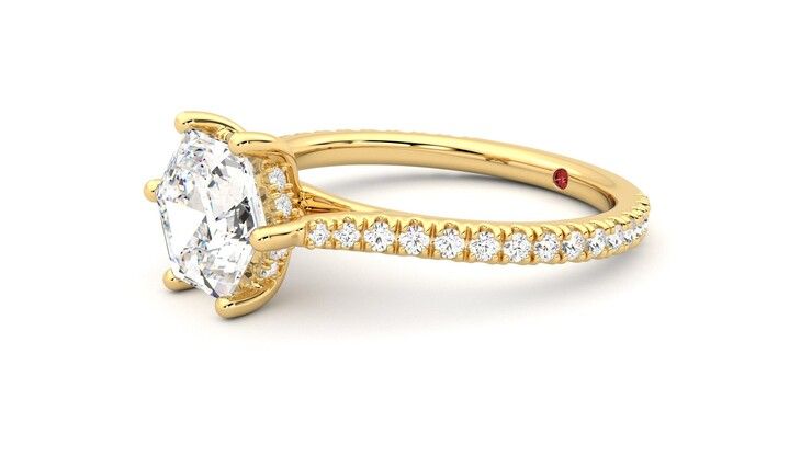 Taylor & Hart Hope Hexagonal Engagement Ring 360 degree image 23