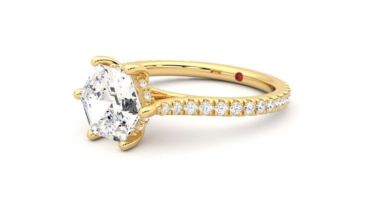 Taylor & Hart Hope Hexagonal Engagement Ring 360 degree image 24
