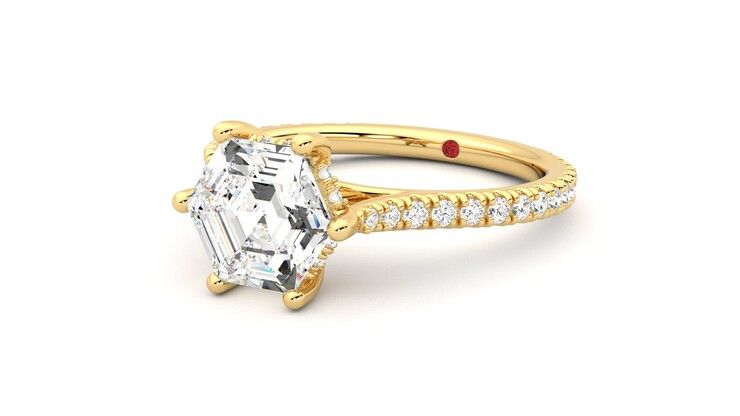 Taylor & Hart Hope Hexagonal Engagement Ring 360 degree image 25