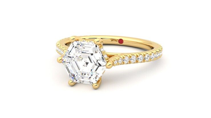 Taylor & Hart Hope Hexagonal Engagement Ring 360 degree image 26