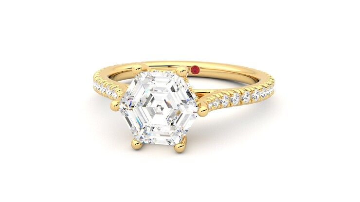 Taylor & Hart Hope Hexagonal Engagement Ring 360 degree image 27