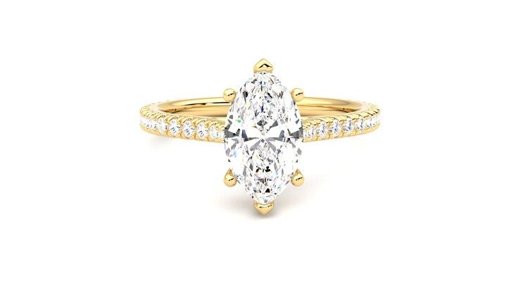 Taylor & Hart Hope Marquise Engagement Ring 360 degree image 1