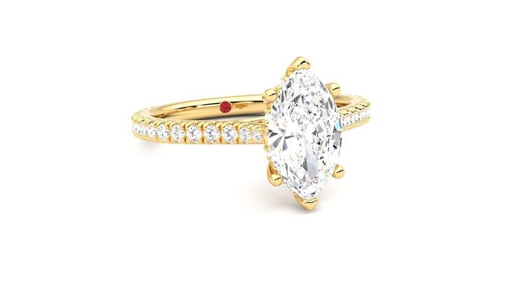 Taylor & Hart Hope Marquise Engagement Ring 360 degree image 4