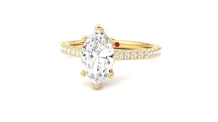 Taylor & Hart Hope Marquise Engagement Ring 360 degree image 27