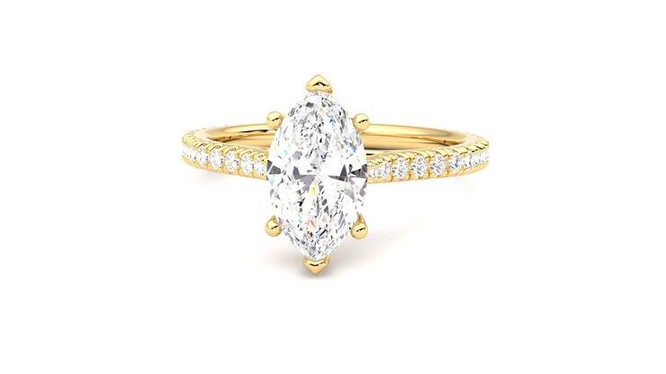 Taylor & Hart Hope Marquise Engagement Ring 360 degree image 28