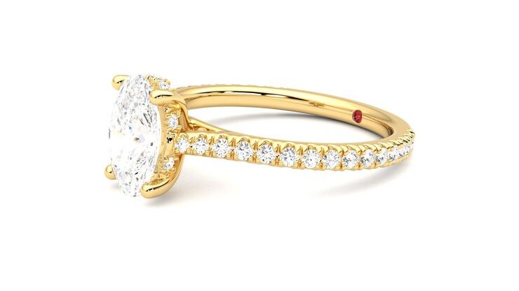 Taylor & Hart Hope Oval Engagement Ring 360 degree image 23