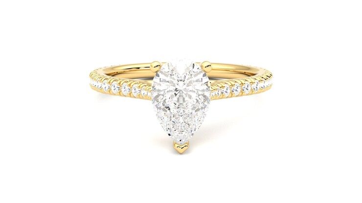 Taylor & Hart Hope Pear Engagement Ring 360 degree image 0