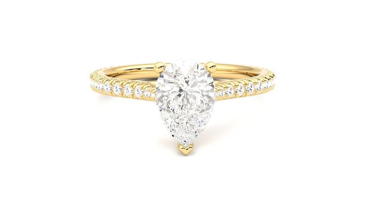 Taylor & Hart Hope Pear Engagement Ring 360 degree image 1