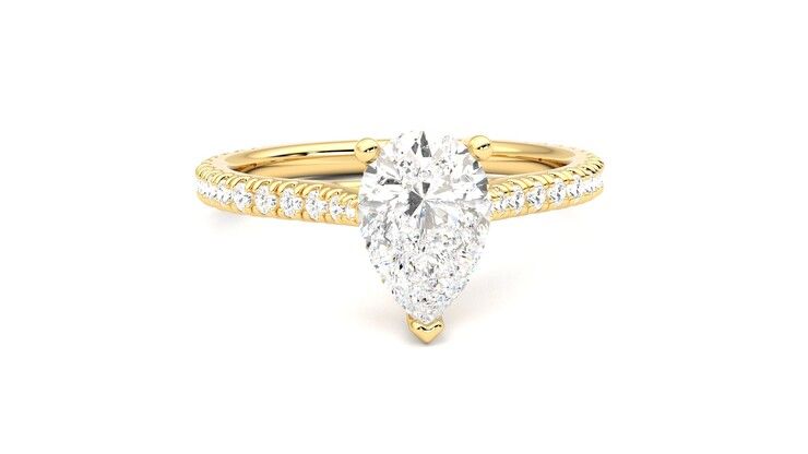 Taylor & Hart Hope Pear Engagement Ring 360 degree image 2