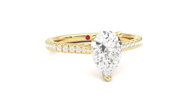 Taylor & Hart Hope Pear Engagement Ring 360 degree image 3