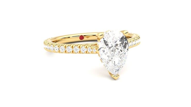 Taylor & Hart Hope Pear Engagement Ring 360 degree image 4