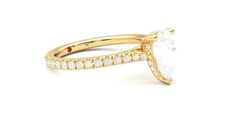 Taylor & Hart Hope Pear Engagement Ring 360 degree image 7