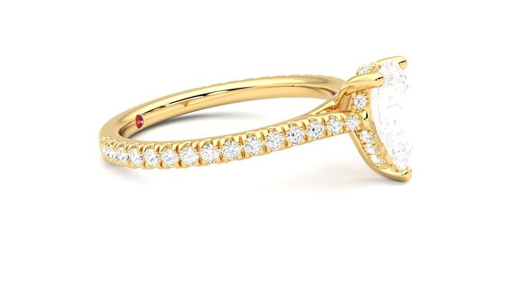 Taylor & Hart Hope Pear Engagement Ring 360 degree image 8