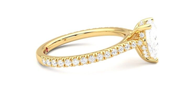 Taylor & Hart Hope Pear Engagement Ring 360 degree image 9