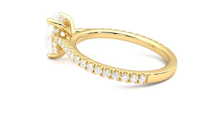 Taylor & Hart Hope Pear Engagement Ring 360 degree image 19