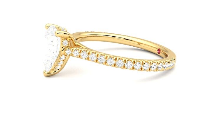 Taylor & Hart Hope Pear Engagement Ring 360 degree image 22