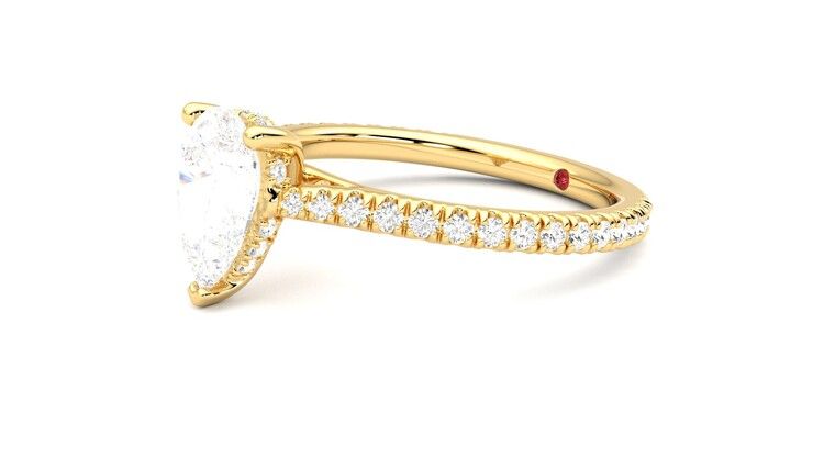 Taylor & Hart Hope Pear Engagement Ring 360 degree image 23