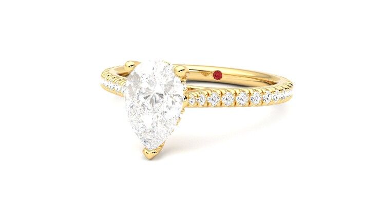 Taylor & Hart Hope Pear Engagement Ring 360 degree image 26