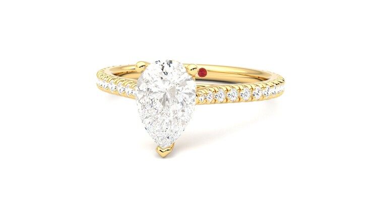Taylor & Hart Hope Pear Engagement Ring 360 degree image 27