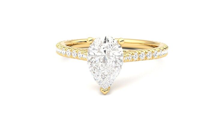 Taylor & Hart Hope Pear Engagement Ring 360 degree image 28