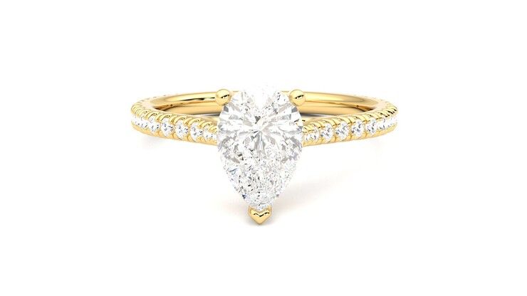 Taylor & Hart Hope Pear Engagement Ring 360 degree image 29