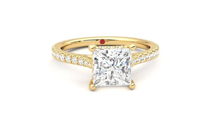 Taylor & Hart Hope Princess Engagement Ring 360 degree image 2