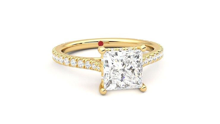Taylor & Hart Hope Princess Engagement Ring 360 degree image 3