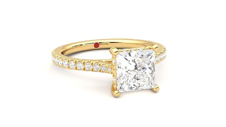 Taylor & Hart Hope Princess Engagement Ring 360 degree image 4