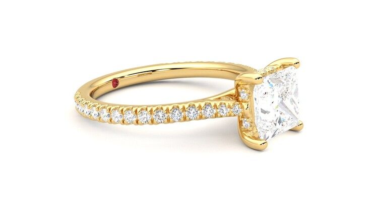 Taylor & Hart Hope Princess Engagement Ring 360 degree image 7
