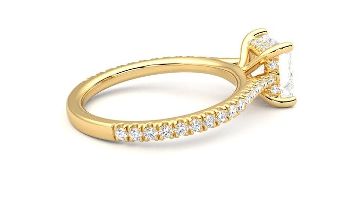 Taylor & Hart Hope Princess Engagement Ring 360 degree image 11