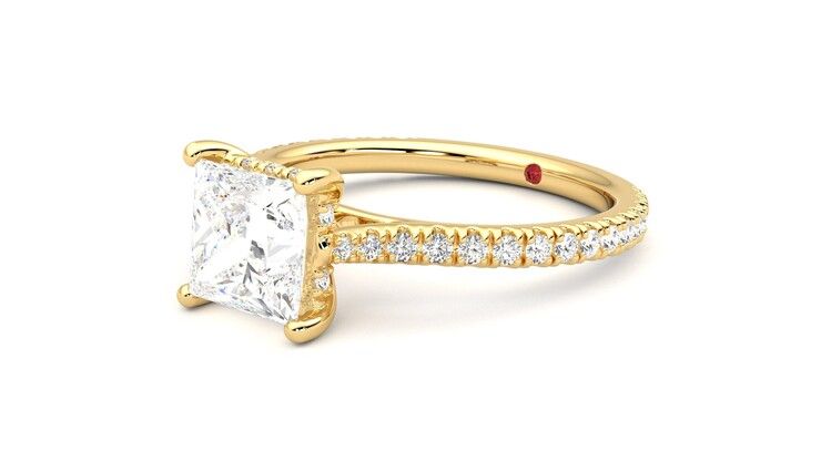 Taylor & Hart Hope Princess Engagement Ring 360 degree image 24