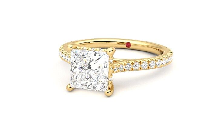Taylor & Hart Hope Princess Engagement Ring 360 degree image 26