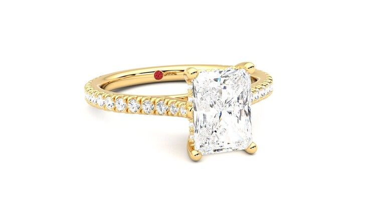 Taylor & Hart Hope Radiant Engagement Ring 360 degree image 4