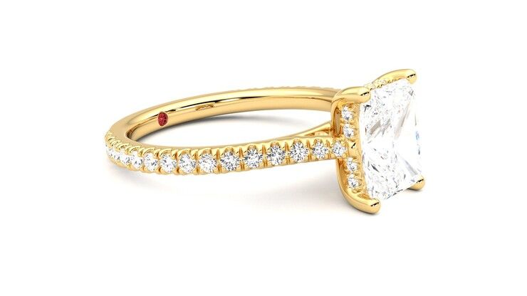 Taylor & Hart Hope Radiant Engagement Ring 360 degree image 7