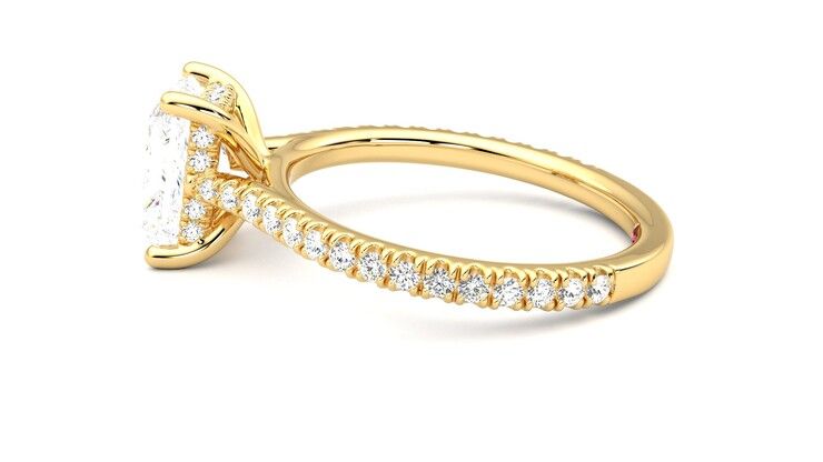 Taylor & Hart Hope Radiant Engagement Ring 360 degree image 20