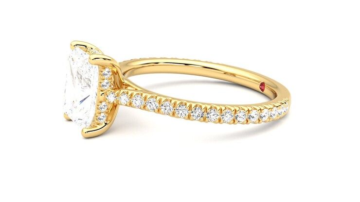 Taylor & Hart Hope Radiant Engagement Ring 360 degree image 22