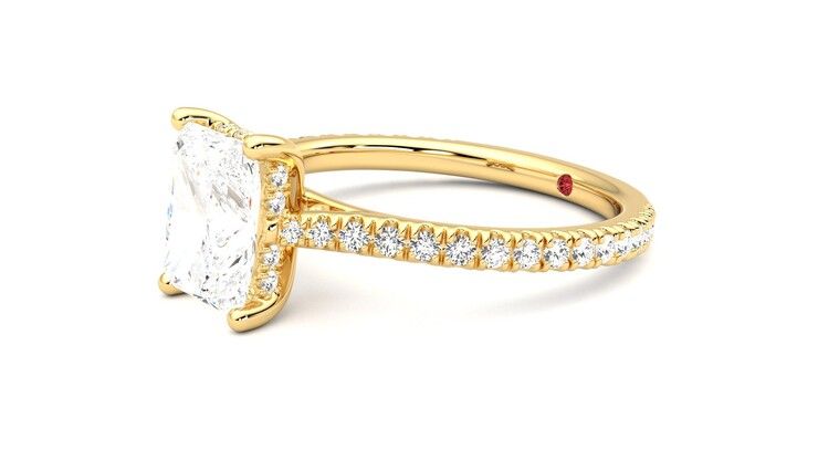 Taylor & Hart Hope Radiant Engagement Ring 360 degree image 23