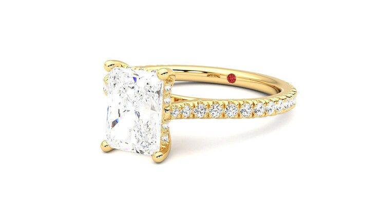 Taylor & Hart Hope Radiant Engagement Ring 360 degree image 25