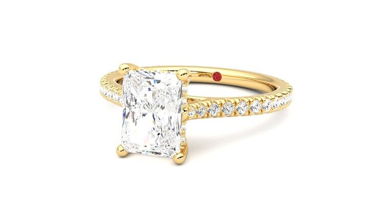 Taylor & Hart Hope Radiant Engagement Ring 360 degree image 26