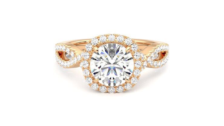 Taylor & Hart Infinity Round Engagement Ring 360 degree image 0