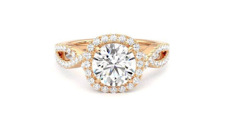 Taylor & Hart Infinity Round Engagement Ring 360 degree image 1